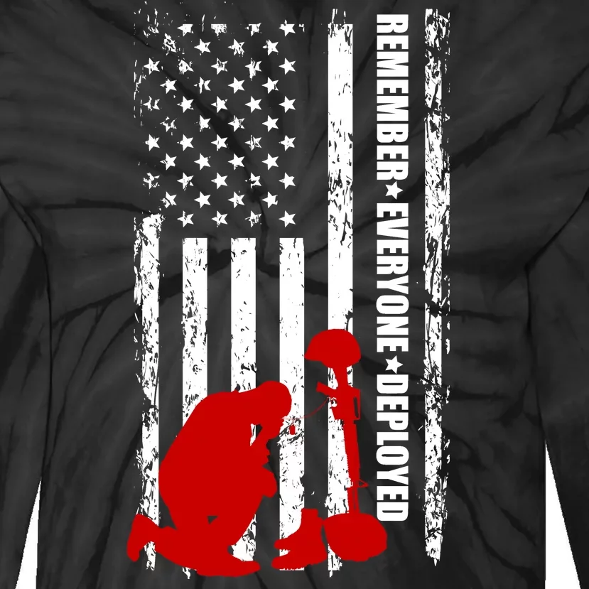 Remember Everyone Deployed Support Our Troops Tie-Dye Long Sleeve Shirt