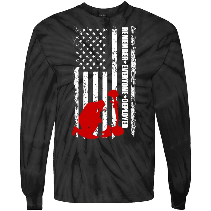 Remember Everyone Deployed Support Our Troops Tie-Dye Long Sleeve Shirt