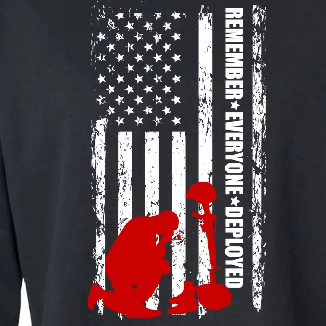 Remember Everyone Deployed Support Our Troops Cropped Pullover Crew