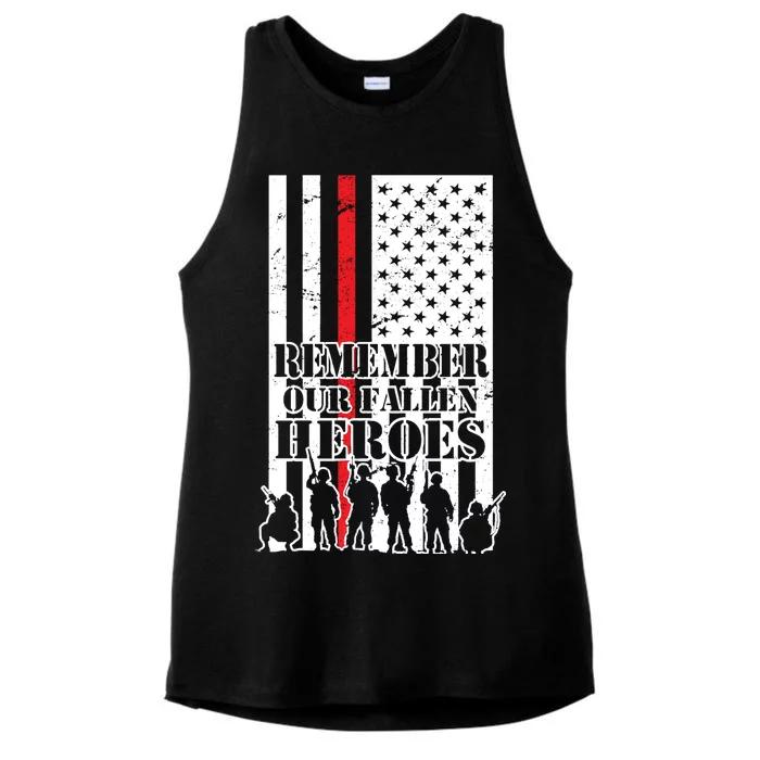 Remember Our Fallen Heroes Ladies Tri-Blend Wicking Tank