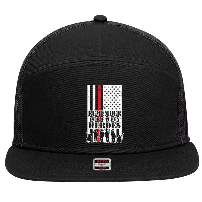 Remember Our Fallen Heroes 7 Panel Mesh Trucker Snapback Hat