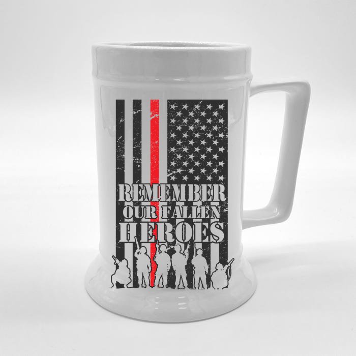 Remember Our Fallen Heroes Front & Back Beer Stein