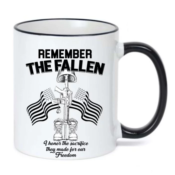 Remember The Fallen Black Color Changing Mug