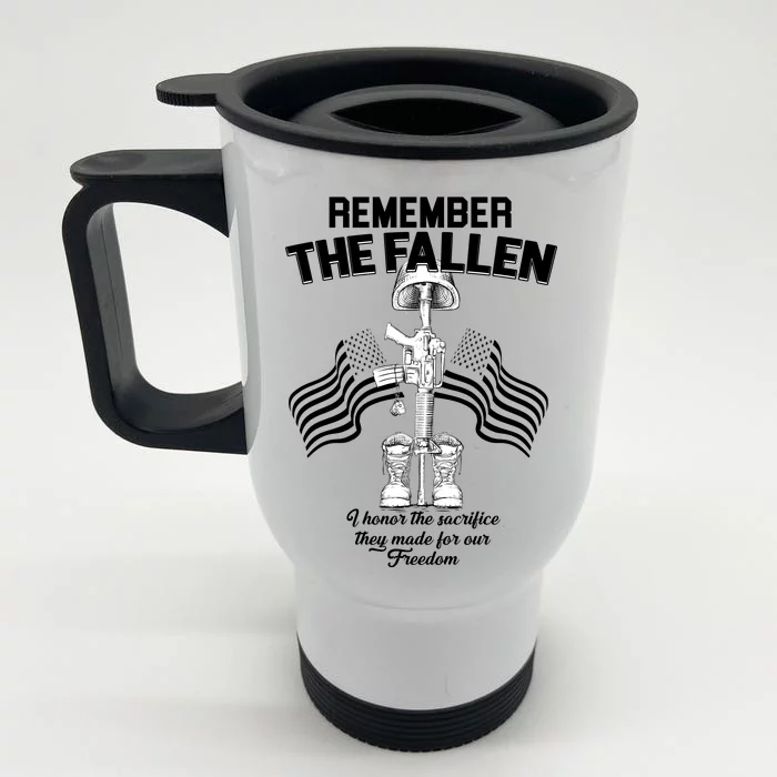 Remember The Fallen Front & Back Stainless Steel Travel Mug