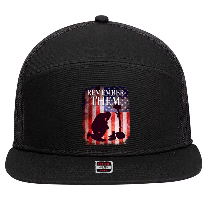 Remember Them Memorial Day 7 Panel Mesh Trucker Snapback Hat