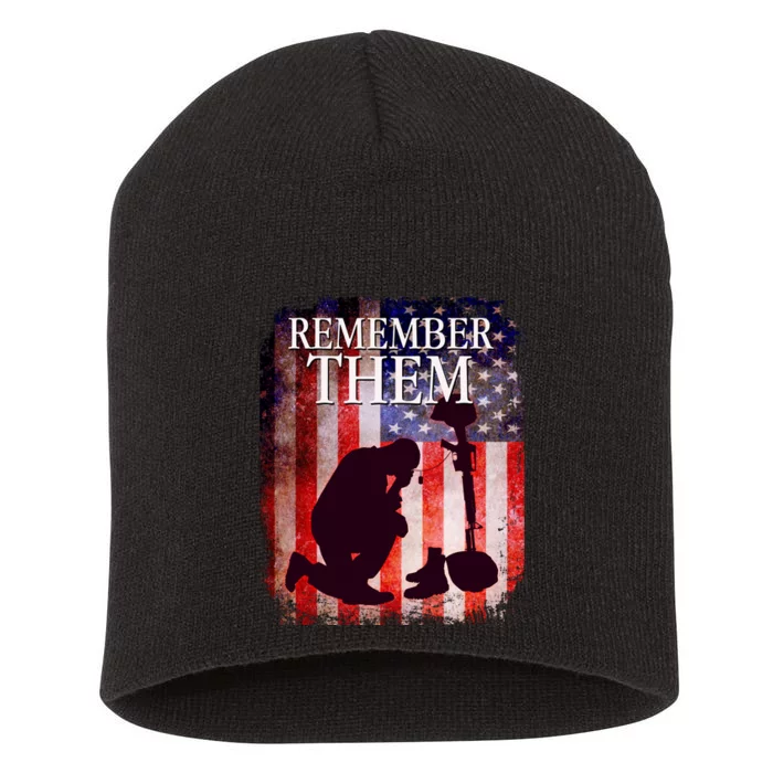 Remember Them Memorial Day Short Acrylic Beanie