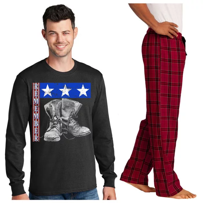 Remember Veteran Combat Boots Long Sleeve Pajama Set