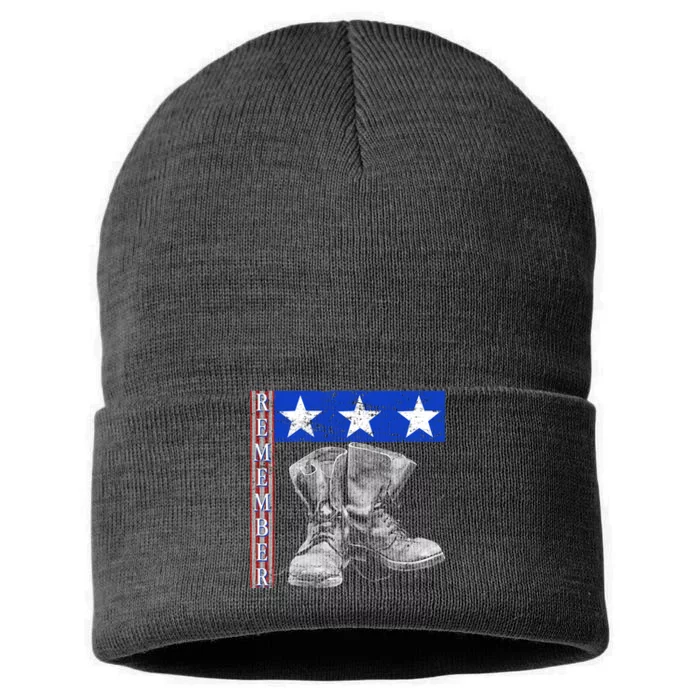 Remember Veteran Combat Boots Sustainable Knit Beanie