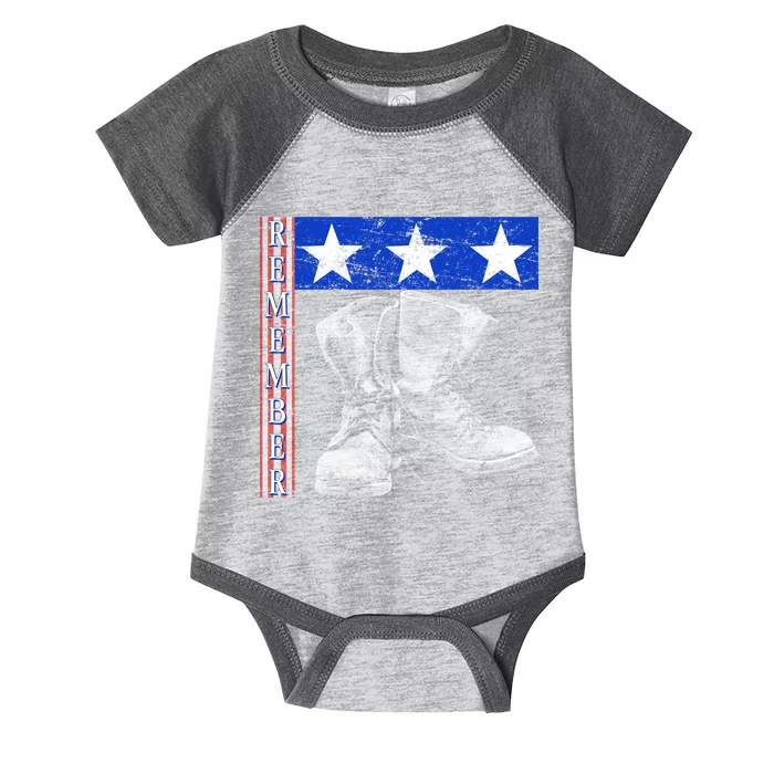 Remember Veteran Combat Boots Infant Baby Jersey Bodysuit