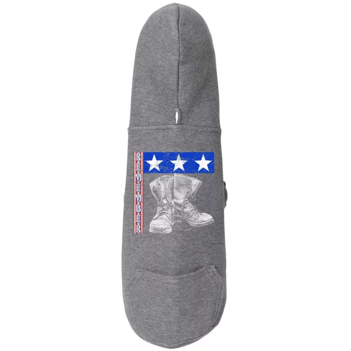 Remember Veteran Combat Boots Doggie 3-End Fleece Hoodie