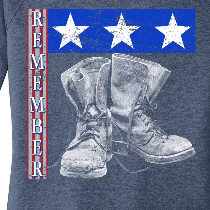 Remember Veteran Combat Boots Women's Perfect Tri Tunic Long Sleeve Shirt