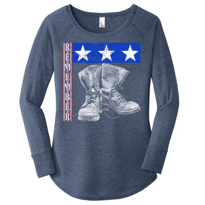 Remember Veteran Combat Boots Women's Perfect Tri Tunic Long Sleeve Shirt