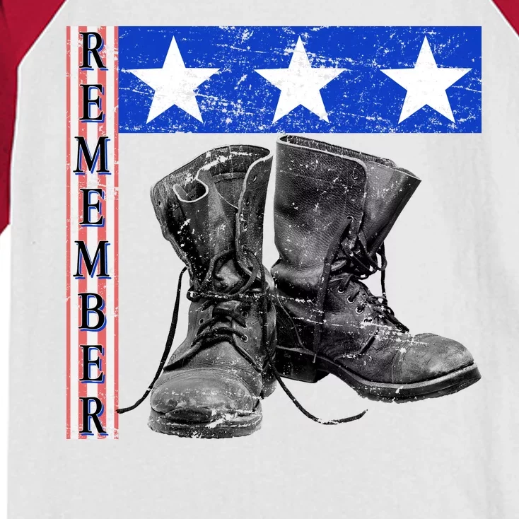 Remember Veteran Combat Boots Kids Colorblock Raglan Jersey