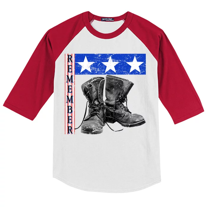 Remember Veteran Combat Boots Kids Colorblock Raglan Jersey