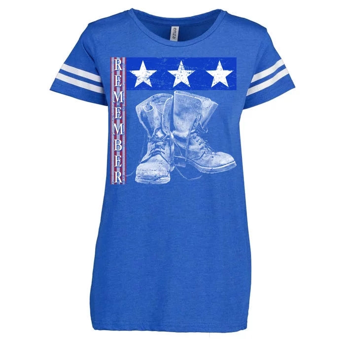 Remember Veteran Combat Boots Enza Ladies Jersey Football T-Shirt