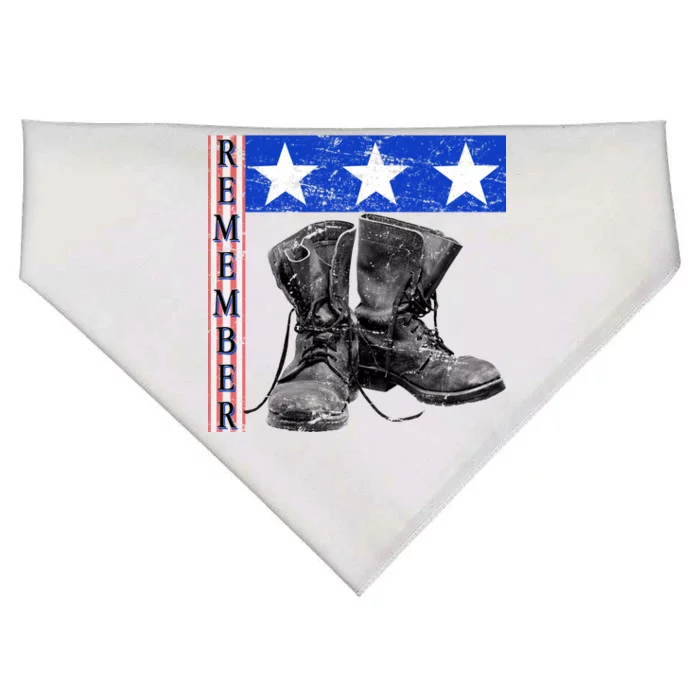 Remember Veteran Combat Boots USA-Made Doggie Bandana