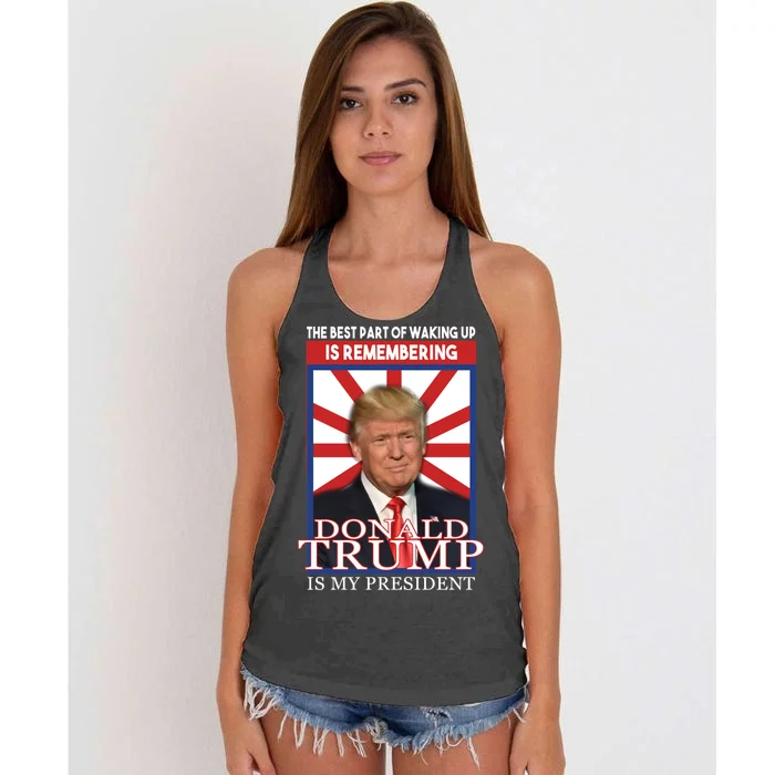 Remembering Donald Trump Is My President Women's Knotted Racerback Tank