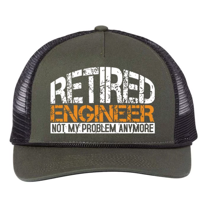 Retired Engineer Not My Problem Anymore Retirement Gift Retro Rope Trucker Hat Cap