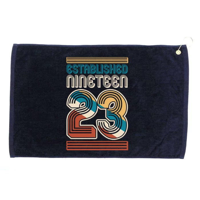 Retro Established Nineteen 23 1923 100th Birthday Grommeted Golf Towel