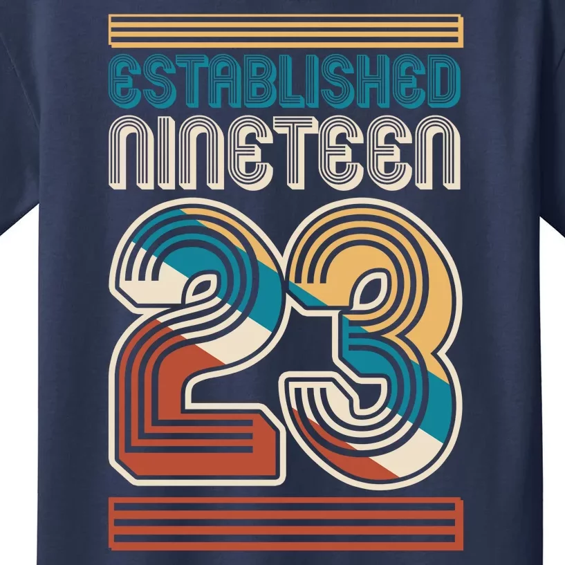 Retro Established Nineteen 23 1923 100th Birthday Kids T-Shirt