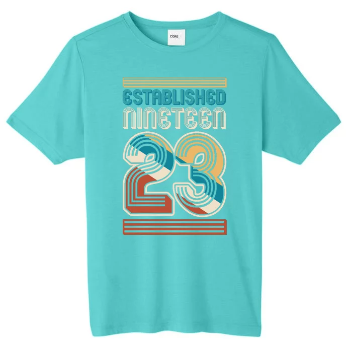 Retro Established Nineteen 23 1923 100th Birthday ChromaSoft Performance T-Shirt