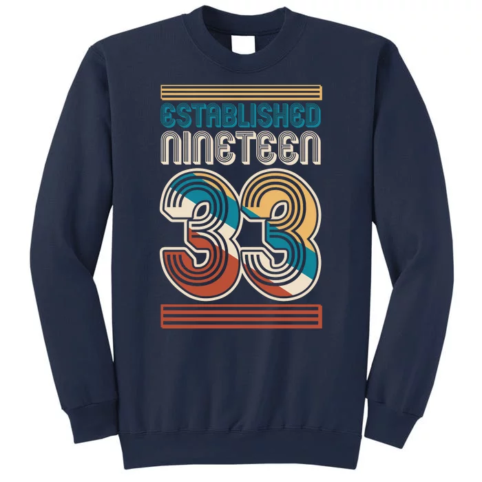 Retro Established Nineteen 33 1933 90th Birthday Sweatshirt