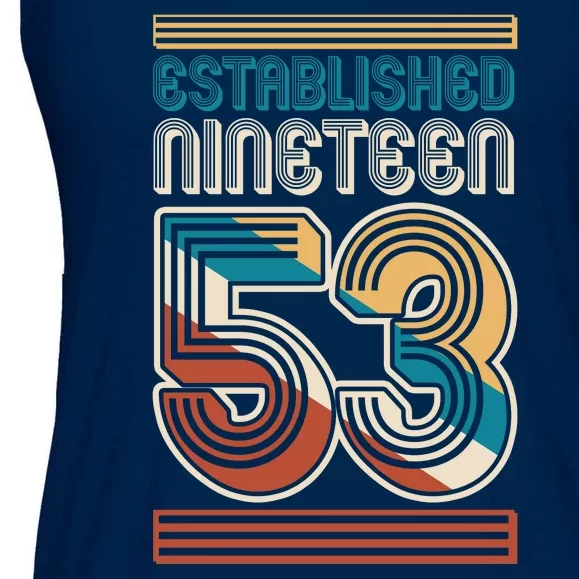 Retro Established Nineteen 53 1953 70th Birthday Ladies Essential Flowy Tank