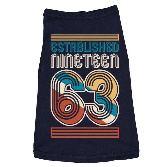 Retro Established Nineteen 63 1963 60th Birthday Doggie Tank