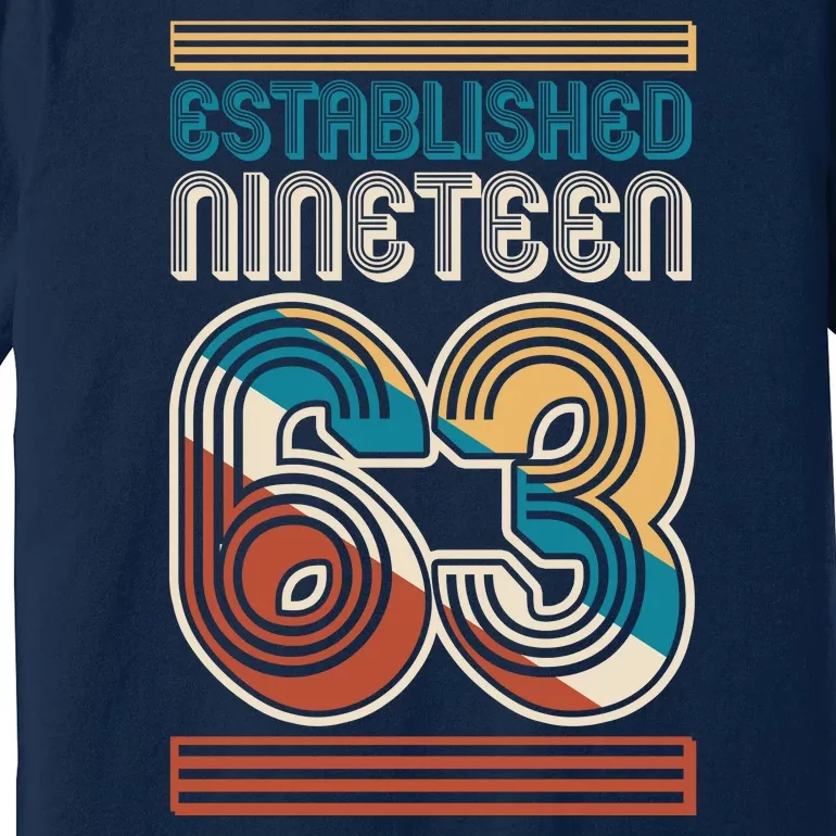 Retro Established Nineteen 63 1963 60th Birthday Premium T-Shirt