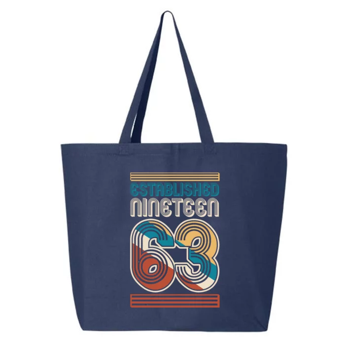 Retro Established Nineteen 63 1963 60th Birthday 25L Jumbo Tote