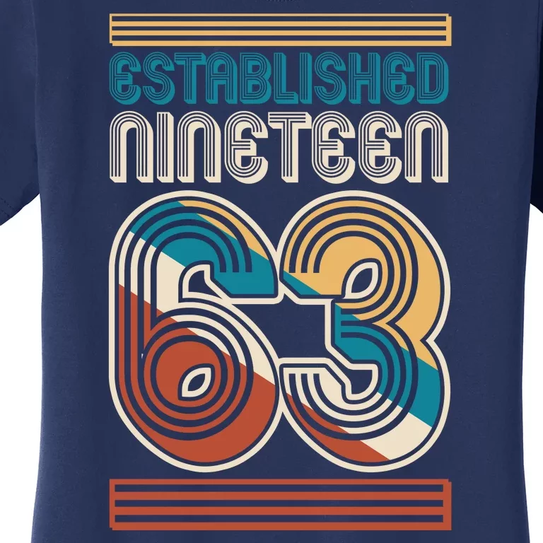 Retro Established Nineteen 63 1963 60th Birthday Women's T-Shirt