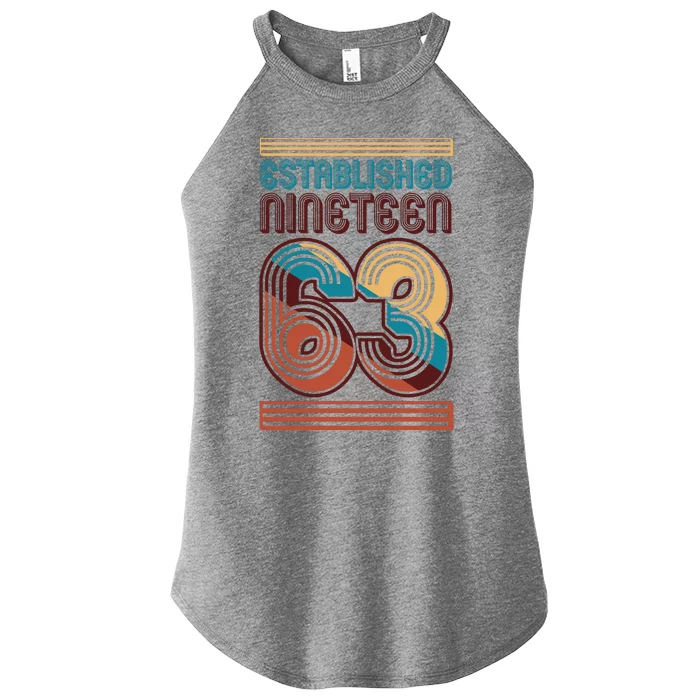 Retro Established Nineteen 63 1963 60th Birthday Women’s Perfect Tri Rocker Tank