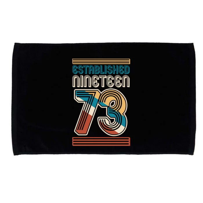 Retro Established Nineteen 73 1973 50th Birthday Microfiber Hand Towel