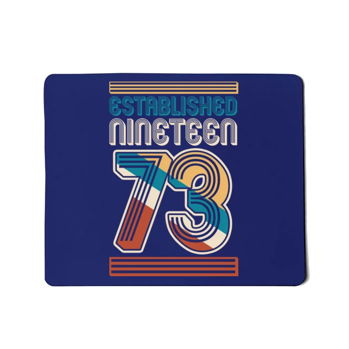 Retro Established Nineteen 73 1973 50th Birthday Mousepad