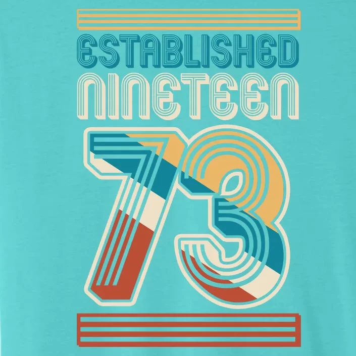 Retro Established Nineteen 73 1973 50th Birthday ChromaSoft Performance T-Shirt