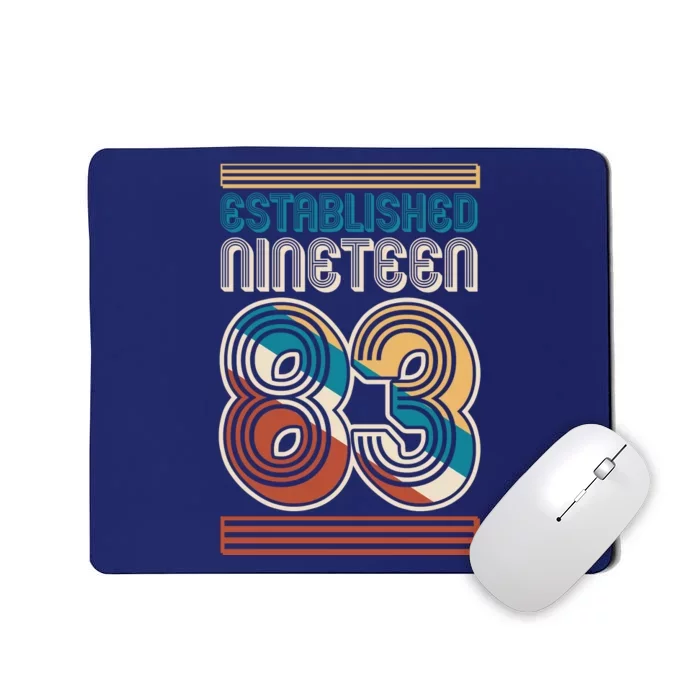 Retro Established Nineteen 83 1983 40th Birthday Mousepad