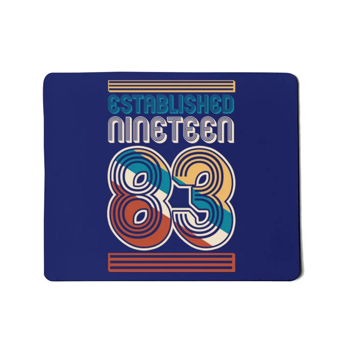 Retro Established Nineteen 83 1983 40th Birthday Mousepad