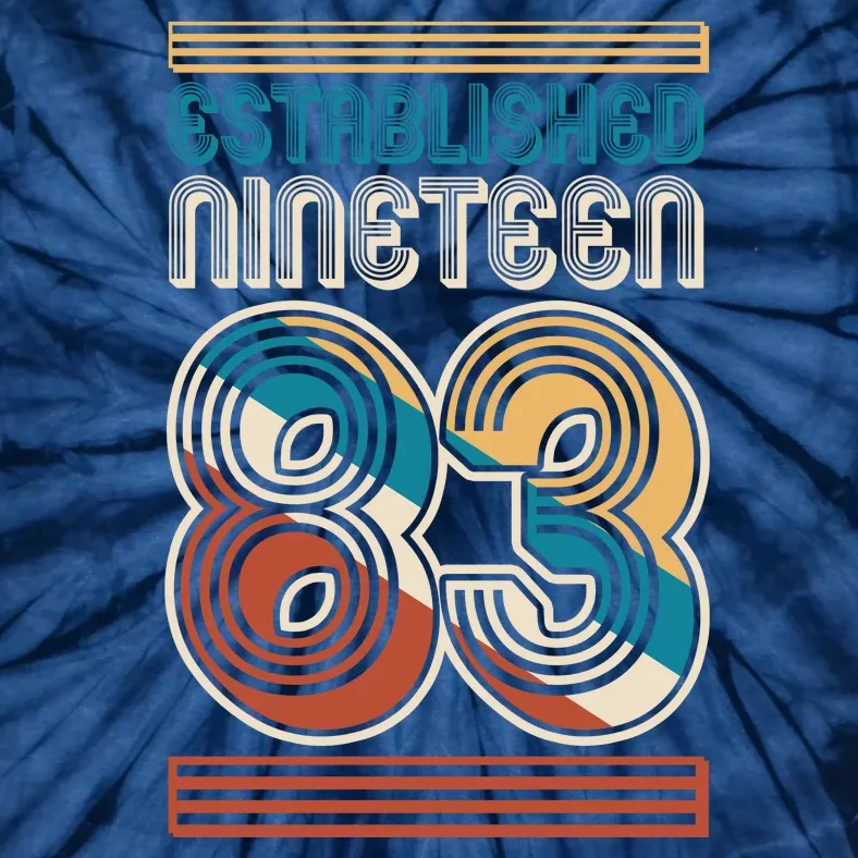 Retro Established Nineteen 83 1983 40th Birthday Tie-Dye T-Shirt