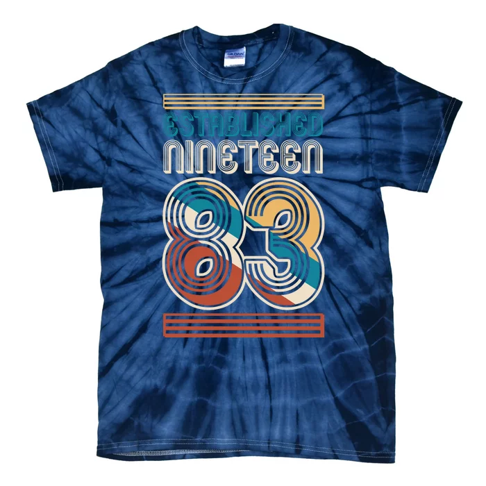 Retro Established Nineteen 83 1983 40th Birthday Tie-Dye T-Shirt