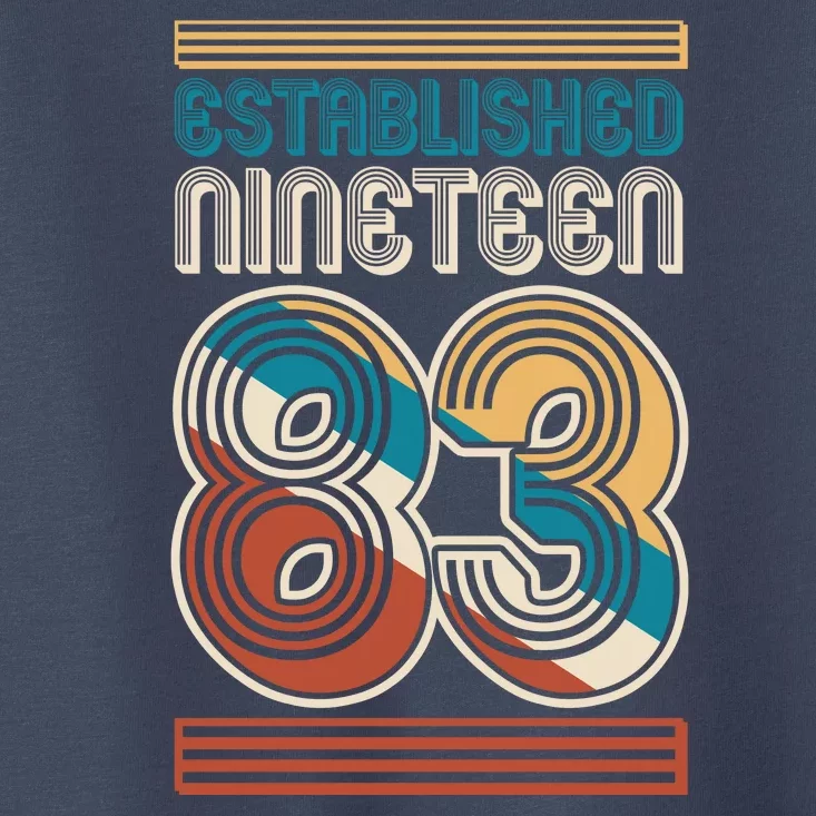 Retro Established Nineteen 83 1983 40th Birthday Toddler T-Shirt