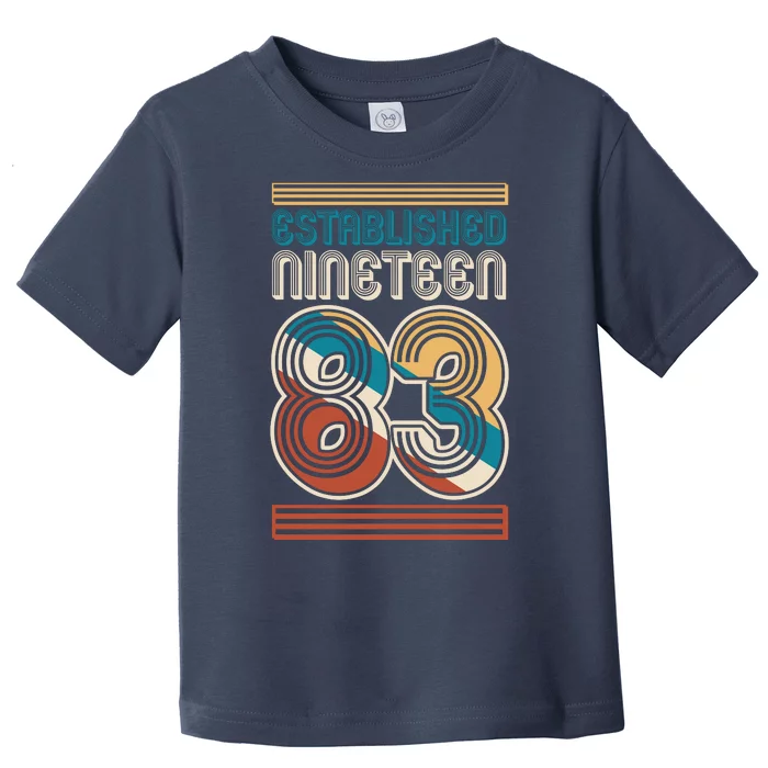 Retro Established Nineteen 83 1983 40th Birthday Toddler T-Shirt