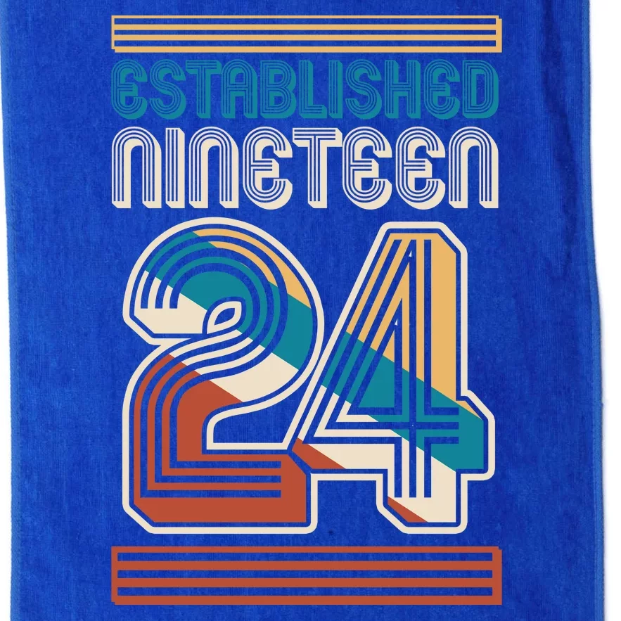 Retro Established Nineteen 24 1924 100th Birthday Platinum Collection Golf Towel