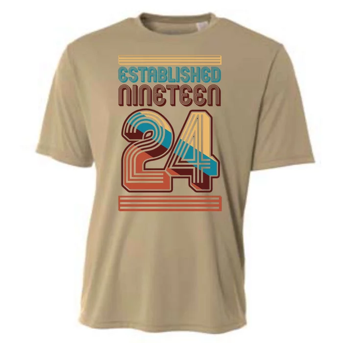 Retro Established Nineteen 24 1924 100th Birthday Cooling Performance Crew T-Shirt