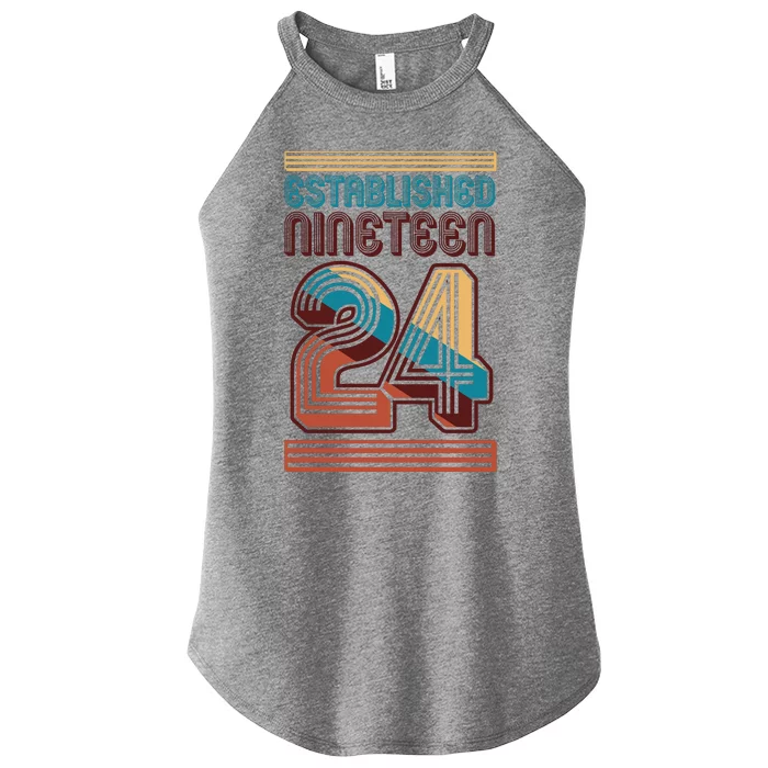 Retro Established Nineteen 24 1924 100th Birthday Women’s Perfect Tri Rocker Tank