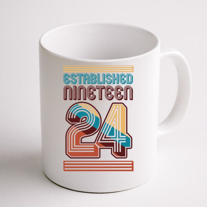 Retro Established Nineteen 24 1924 100th Birthday Front & Back Coffee Mug