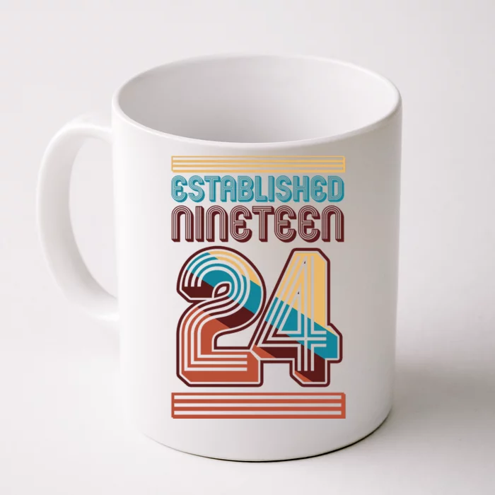 Retro Established Nineteen 24 1924 100th Birthday Front & Back Coffee Mug