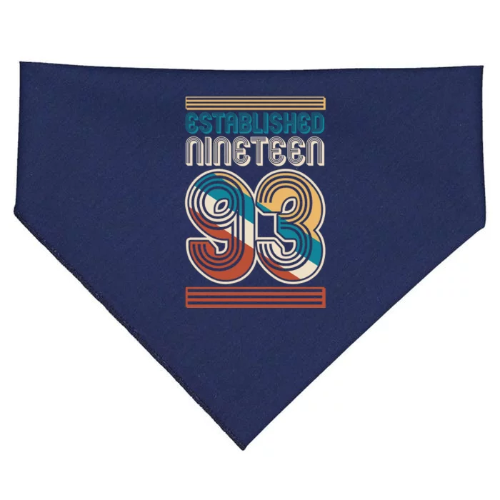 Retro Established Nineteen 93 1993 30th Birthday USA-Made Doggie Bandana