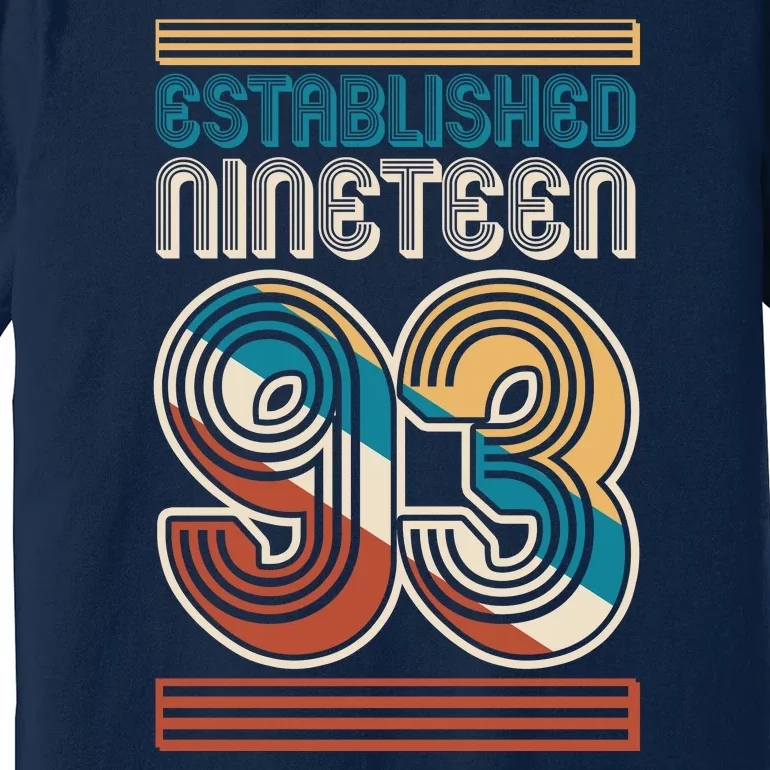 Retro Established Nineteen 93 1993 30th Birthday Premium T-Shirt