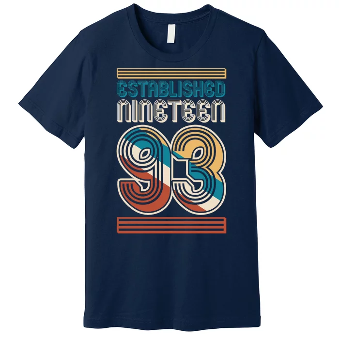 Retro Established Nineteen 93 1993 30th Birthday Premium T-Shirt