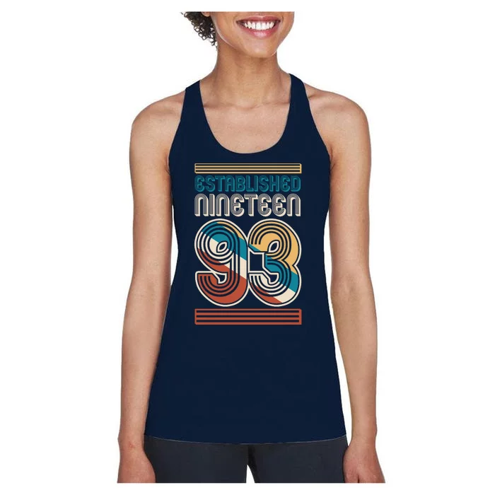 Retro Established Nineteen 93 1993 30th Birthday Women's Racerback Tank